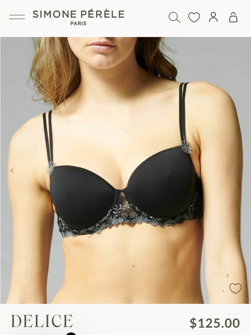 Simone Perele Black Embroidered T-Shirt Bra